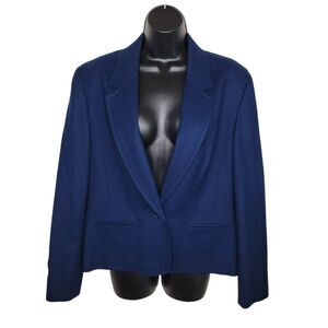 Pendleton Vintage 70s virgin wool navy blue blazer jacket size 14